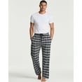 thumbnail image 5 of Real Essentials 3 Pack: Men's Pajama Pants - Knit Cotton Flannel Plaid Lounge Bottoms- Button Fly (Available In Big & Tall), 5 of 7