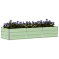 thumbnail image 3 of Green Galvanized Steel Raised Garden Bed, 94.49 x 31.50 x 17.72Inch Outdoor Planter for Vegetables, Herbs, Flowers, Rectangular Boxes Lawn Planters, 3 of 7