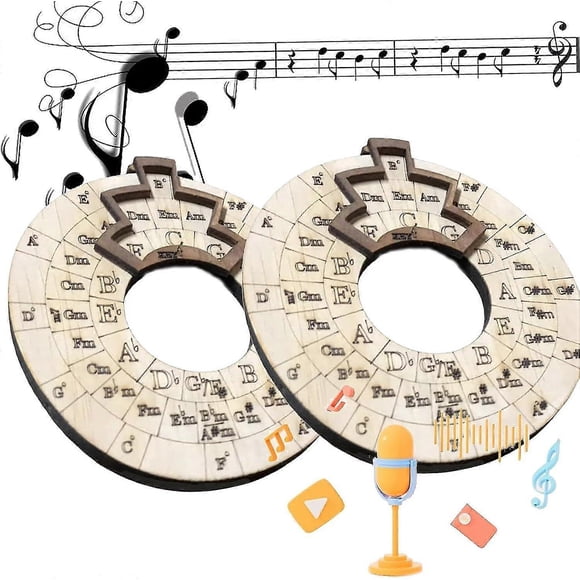 Wooden Melody Tool,circle Of Fifths Wooden Wheel And Musical Educational Tool, Circle Of Fifths Wheel, Chord Wheel For Musicians,music Transpose Tool