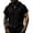 Black, variant on Soild Color V Neck Men's Tops Short Sleeve Hooded T-Shirts Drawstring Lightweight Summer Pullover Shirts
