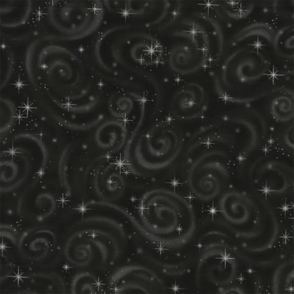 Robert Kaufman Black Stargazers Star Texture Metallic Quilt Fabric By
