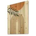 thumbnail image 2 of Designart 'Abstract Moon Sun Leaves I' Modern Print on Natural Pine Wood, 2 of 5