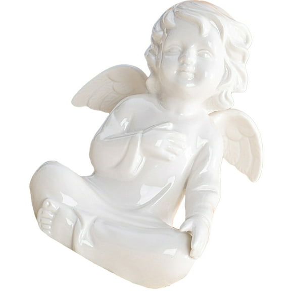 Ceramic Angel Statue Figurine for Wedding Decoration European Style Home Desktop Decor 1 Piece