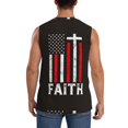 thumbnail image 4 of Bixox Men's USA Flag Cross Printed Shirt Sleeveless Fitness Tank Top-3X-Large, 4 of 7