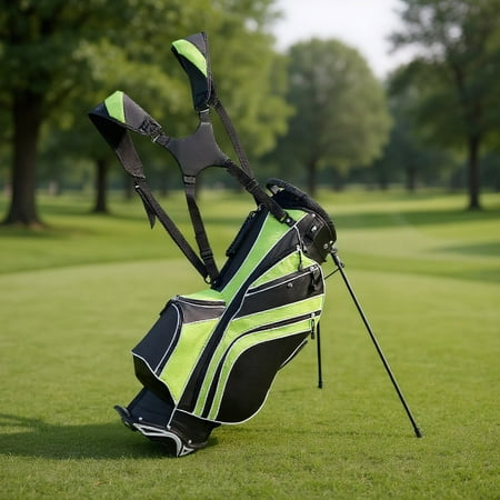 Resenkos Golf Carry Bag Golf Stand Bag Golf Stand Cart Bag with 6-Way Divider Carry Pockets-Green