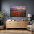 thumbnail image 3 of Canvas Wall Art Red Poppy Field Landscape Print for Living Room Decoration - 16"x24", 3 of 8