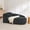Black, variant on Modern Compressed Curved Boucle Chaise Lounge Chair, 67" Oval Single Sofa with Pillow, Upholstered Lazy Sofa for Living Room, Bedroom, Small Space