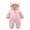 Pink, variant on Baby Boys and Girls Plush Jumpsuit Hooded Fleece Rompers Long Sleeve Zipper Onesie Outwear for Toddler(Pink,D)