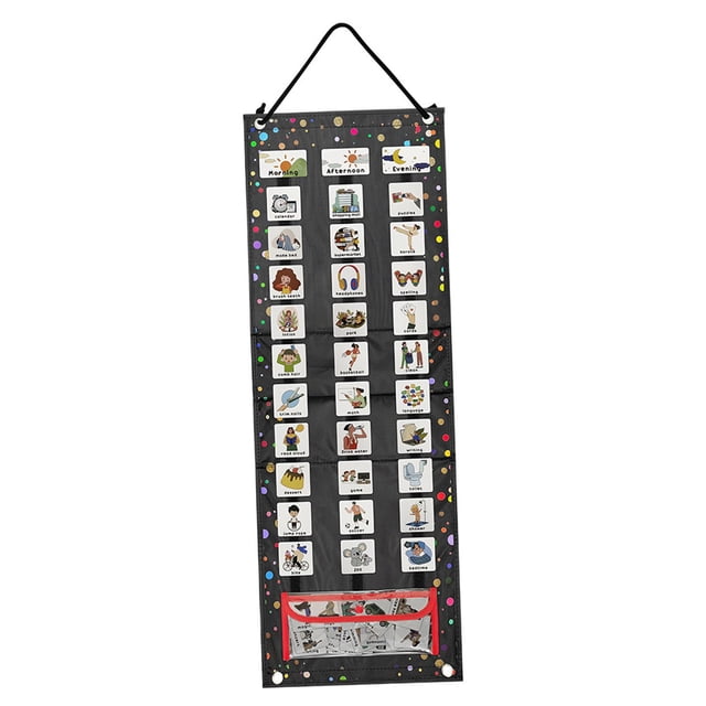 Calendario visual para niños, tablero de planificación diaria con 63 tarjetas, herramienta de gestión del , planificador de pared para el hogar.