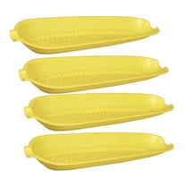 Corn Tray Sets 4-ct. Packs Corn on the Cob Dish Plastic Dishes Corn Holders Appetizers Plate for Home and Kitchen & CUSTOM Storage Carrier
