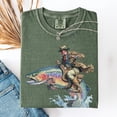 thumbnail image 5 of Cowboy Riding Rainbow Trout T-Shirt | Genuine Comfort Colors | Cowboy Fishing Club Rodeo Graphic Tee, 5 of 5