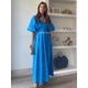 thumbnail image 2 of HH TRAF Vestido de verano elegante con escote en V y cintura con pliegues y decoración para mujer, manga corta, cremallera, gran vuelo, liso, ropa de calle para mujer, 2 of 5