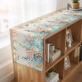 thumbnail image 6 of Table Runners 108 Inches Long Dress Scarves, Summer Ocean Farmhouse Coffee/Dining/Kitchen Table Runner for Living Room, Watercolor Coastal Coral Shell Seaweed Beige 13x108 Inch, 6 of 9