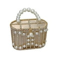 thumbnail image 3 of Bolso tipo cubo perfecl con decoración creativa para hombro Beige, 3 of 8