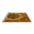 thumbnail image 2 of Ahgly Company Machine Washable Indoor Round Oriental Yellow Industrial Area Rugs, 6' Round, 2 of 4