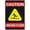 Warning Sign 1, variant on Caution Underground Electric Cable Warning Sign 12 x 8 Inches - Rust-Free Aluminum UV Printed, 4 Pre-Drilled Holes, Durable Weatherproof Business Use