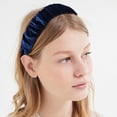 thumbnail image 2 of Vintage Women Solid Color Pleated Velvet Headband Hair Hoop Headwear Accessory, 2 of 6