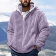 thumbnail image 2 of Mens Fuzzy Sherpa Jacket Fleece Long Sleeve Zip Up Coat Thermal Plush Winter Cozy Outwear Warm Coats Outdoor Fashion, 2 of 4