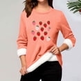 thumbnail image 1 of Heisall Chemises de Base pour Femmes Automne Hiver Imprimé Floral Col Rond Manches Longues Épaissies Polaire Teddy Shearling Chaud Ajusté Hauts Thermiques pour Usage Quotidien par Temps Froid, 1 of 3