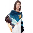 thumbnail image 4 of Starry Shark Translucent Chiffon Silk Hair Scarf Lightweight Breathable Shawl for Women 180x73cm 70.86x28.7in, 4 of 6