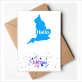 thumbnail image 1 of United Kingdom Outline Hello Greeting Welcome Back Greeting Cards Envelopes Blank, 1 of 3