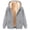 Grey, variant on Bovemsi Sweatshirt for Women Fashionable And Casual Fleece Lined Thickened Warm Hooded Zip Up Hoodie