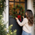 thumbnail image 5 of Fmbmuo Christmas Decor Wreath Decoration Artificial Bow Pine Branches and Berries Door Hanging Wall Ornament 45cm Ornaments,Green, 5 of 5