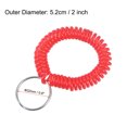 thumbnail image 2 of Unique Bargains Plastic Wrist Coil Keyring Stretchable Spiral Keychain, Red 5 Pack, 2 of 5