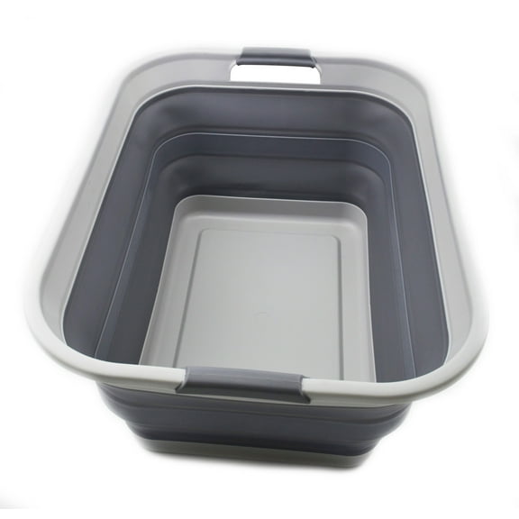 SAMMART Collapsible Plastic Laundry Basket - Foldable Pop Up Storage Container/Organizer - Portable Washing Tub - Space Saving Hamper/Basket