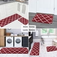 thumbnail image 5 of Newlake 2 Piece Microfiber Kitchen Rug Set Moroccan Trellis Non-Slip Soft Bathroom Rugs (Red, 20"x63"+20"x31"), 5 of 5