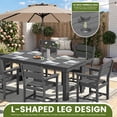 thumbnail image 6 of SERWALL 5-Piece HDPE Outdoor Dining Table Set, All-Weather 67-Inch Patio Table and 4 Classic Chairs for Deck, Lawn or Garden, Grey, 6 of 7