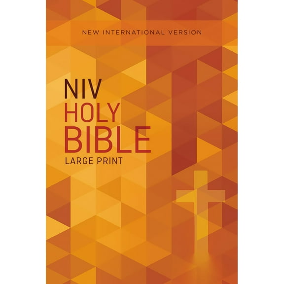 NIV Outreach Bible/Large Print-Orange Cross Softcover