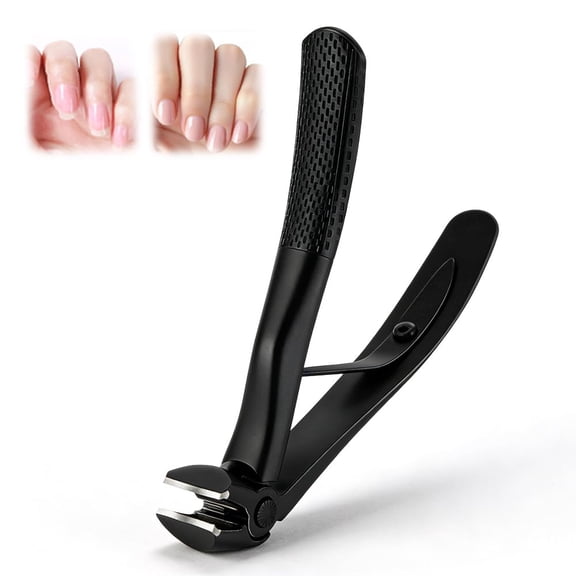 Toenail Clippers for Seniors, Non-Slip Long Handled Angled Head Toe Nail Clippers for Thick Nails, Wide Jaw Opening Toenail Clipper with Catcher for Thick Toenails and Fingernails