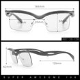 thumbnail image 5 of Aerodynamic Streamline Plastic Half Rim Rimless Rectangle Fashion Sunglasses Black - Silver Mirror, 5 of 8