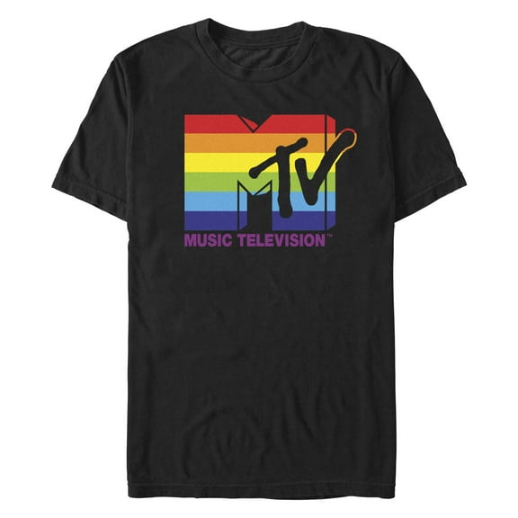 Men's MTV Horizontal Rainbow Logo  Graphic T-Shirt