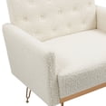 thumbnail image 5 of CQSXDA Modern Teddy Armchair Sofa with Tufted Design in Teddy White Featuring Gold Metal Legs for Any Space, 5 of 5