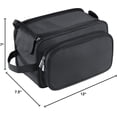 thumbnail image 4 of Large Capacity Toiletry Bag for Men, Leather Hanging Toiletry Organizer Cosmetics Makeup Bag, Black, 4 of 9