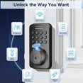 thumbnail image 2 of Cerradura de puerta inteligente Ulecoce, entrada sin llave, WiFi integrada con conjunto de manijas, 2 of 6