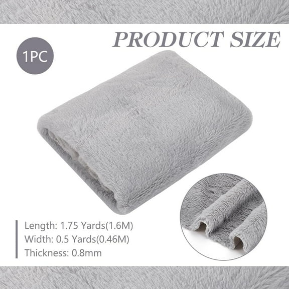 1pc 63x20 Inch Short Hair Faux Fur Fabric Dark Gray Pre-Cut Craft Fur Fabric Shaggy Fur Patches for Costumes Apparel Rugs Pillows Decorations