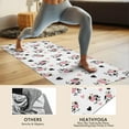 thumbnail image 4 of White Cow Heart Pattern Hot Yoga Mat Towel Non Slip for Hot Yoga - Quick-Drying Yoga Mat Cover with 4 Corner Pockets with Travel Bag - Hot Yoga Towel Non Slip 74"x26", 4 of 6