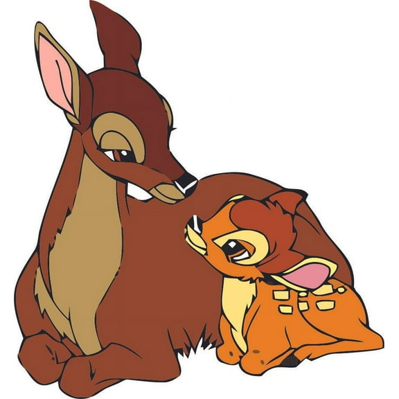 Bambi Cartoon Characters Family Mom and Baby TV Show Toddler Toddlers Baby Boy Girl Nursery Design Wall Decals for Bedroom Children's Vinyls Kids Vinyl Art Decal Walls Rooms Size (40x40 inch)