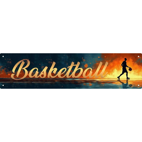 Basketball Decor Signs For Boys Room Metal Tin Sign Man Cave Novel Wall Decor Art Sports Enthusiast Fans Gift Basketball Theme Party Decorations Poster 4x16 In