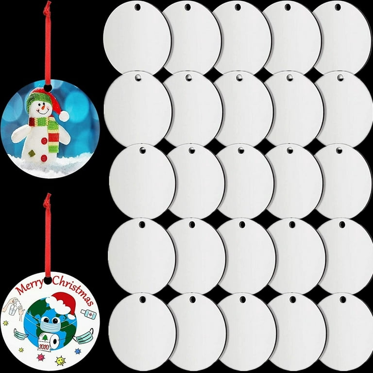 Ten Double Sided 3 Inch Sublimation Christmas Ornament Custom Gift Tag DIY  Blanks for Personalized Gifts Ships Free SAME Day 