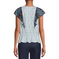 thumbnail image 3 of Heather B Womens Flutter Sleeve Ruffle Top, 3 of 5