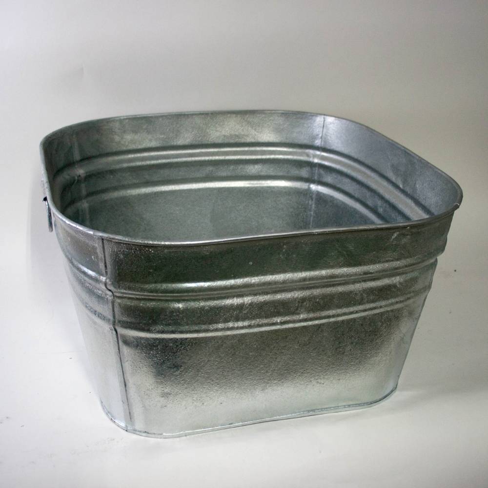Behrens Funcational Decorative Hot Dipped Galvanized Square Wash Tub 15.5 Gallon - image 4 of 5