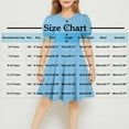 thumbnail image 2 of Girls Summer Dresses Crewneck Puff Sleeve Midi Dress Loose Fit Flowing A Line Dress with Button Decoration 5-15 Years, 2 of 5