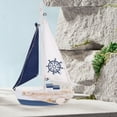 thumbnail image 2 of LED Nautical Sailboat Ornament Mediterranean Sailboat Decor Wooden Sailing Ship Decoration, 2 of 7