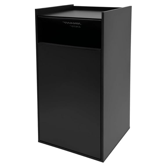 Restaurant Trash Can Cabinet with Tray Holder - Wooden Trash Can, Commercial Trash Can 40 Gallon Garbage Can Cabinet Grade Rubbish Bin for Restaurants, Cafeterias, Office (Black)