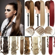 Benehair Clip in Ponytail Extensions for Women Wrap Around Long Thick Straight Curly Hairpiece