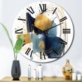 thumbnail image 1 of Designart "Regal Dark Blue and Gold Strokes XVI" Modern Geometric Oversized Wall Clock, 1 of 6